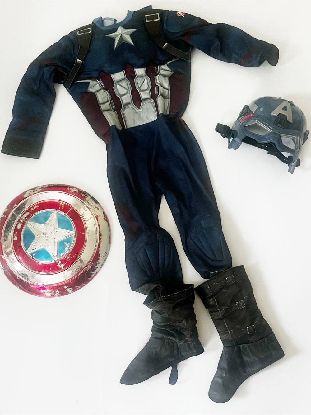 Marvel Captain America Costume w/ shield and mask - Kids Small